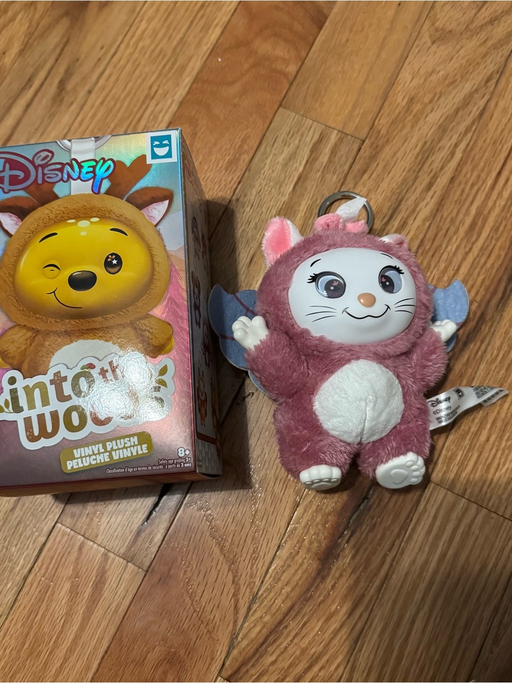 Disney Pink and White Bat Plush Keychain with Blue Wings - Disney